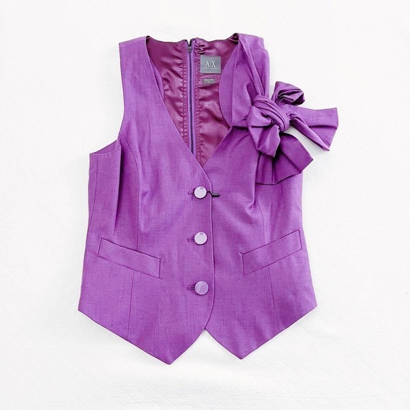Armani Exchange Purple Vest Bow Detailing SZXS NWT - Picture 7 of 9